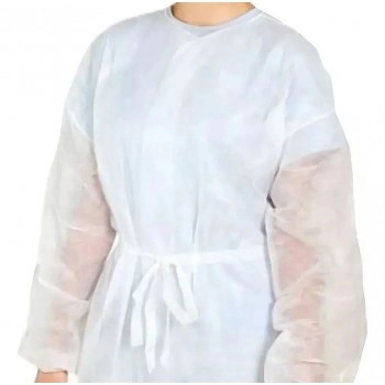 Avental Descartável Manga Longa Tamanho Único 10 Unidades - Descarpack