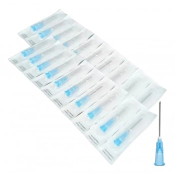 AGULHA ESTÉRIL 25X0,60MM CX C/100 UNID (AZUL) - DESCARPACK