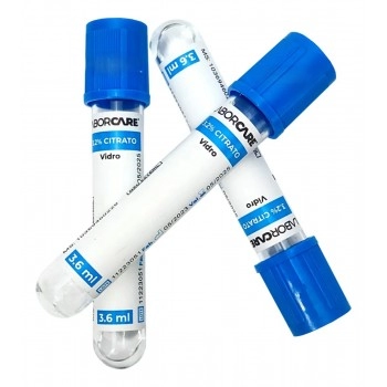 Tubo para Coleta de Sangue Citrato de Sódio 3,2% Azul 3,6ml com 100 Unidades - Labor Care