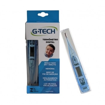 Termômetro Clínico Digital Azul com Display LCD - G-Tech