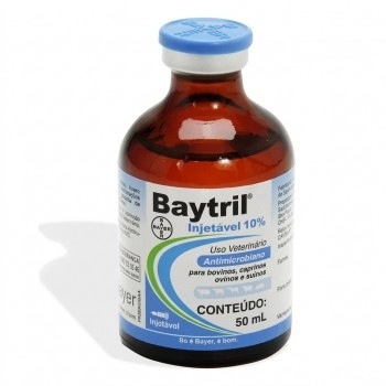 Baytril Injetável 10% Enrofloxacino Antibiótico 50ml Elanco