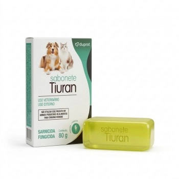 Sabonete Tiuran Anti Fungos E Sarnicida Para Cães E Gatos 80g - Duprat