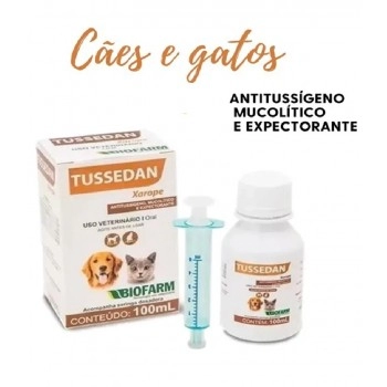 Tussedan Xarope Para Cães e Gatos 100ml Biofarma