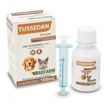 Tussedan Xarope Para Cães e Gatos 100ml Biofarma