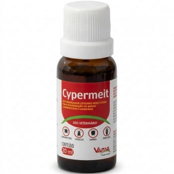 Cypermeit Antiparasitário para Pulverização e Banho com 25 Frascos 20ml - Vansil
