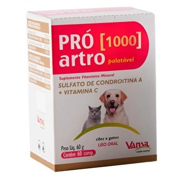 Pro Artro 1000 Suplemento Vitamínico E Mineral 60 Comprimidos - Vansil