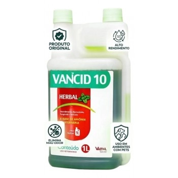 Vancid 10 Herbal 1 Litro Desinfetante Bactericida Vansil