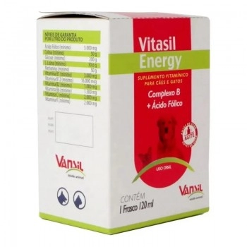 Vitasil Energy Suplemento Vitamínico Para Cães e Gatos 120ml - Vansil