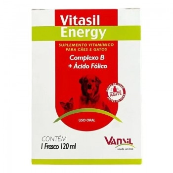 Vitasil Energy Suplemento Vitamínico Para Cães e Gatos 120ml Vansil