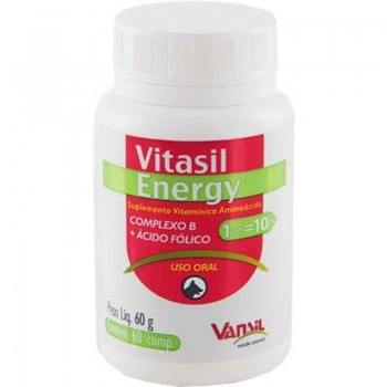 Vitasil Energy Suplemento Vitamínico Aminoácido para Cães 60g Vansil
