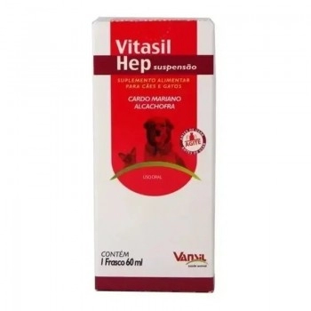Vitasil Hep Suplemento Alimentar Para Cães e Gatos 60g 60 Comprimidos - Vansil