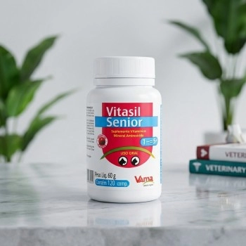 Vitasil Senior Suplemento Vitamínico Para Cães e Gatos 60g 120 Comprimidos - Vansil