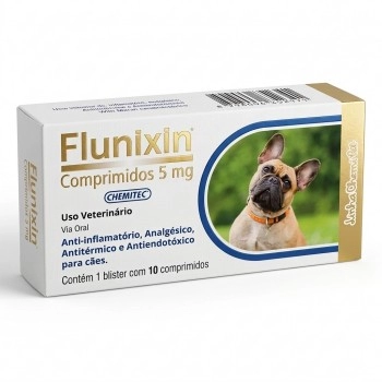Flunixin Anti-Inflamatório 5mg Cães 10 Comprimidos Chemitec | VETSHOP