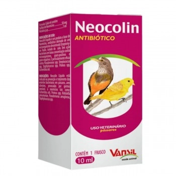 Neocolin Líquido Antibiótico Para Pássaros 10mL - Vansil
