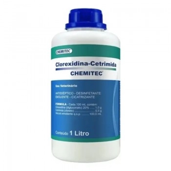 Clorexidina Cetrimida Desinfetante 1 Litro Antisséptico Cicatrizante Chemitec
