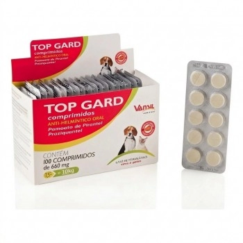 Top Gard Vermífugo Para Cães e Gatos 660mg 100 Comprimidos - Vansil