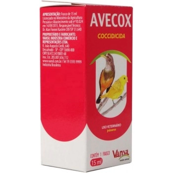 Avecox Solução Oral 15ml Tratamento de Coccidiose para Aves Vansil