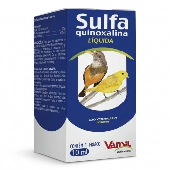Sulfaquinoxalina Líquida Antibiótico Para Pássaros 10ml Vansil