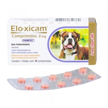 Elo-Xicam Anti-Inflamatório Para Cães 2.0mg Com 10 Comprimido - Chemitec