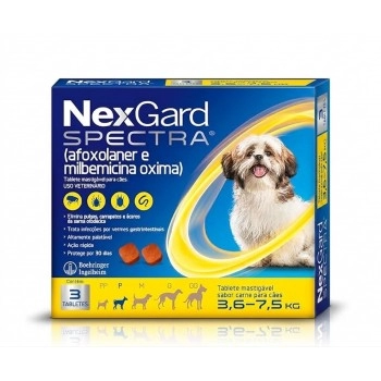 NEXGARD SPECTRA P - 1,0 GR (3,6 A 7,5KG - 3 TABLETE)