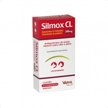 Silmox CL Antibiótico Para Cães e Gatos 300mg 10 Comprimidos Vansil