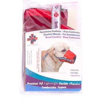 Focinheira para Cachorro de Tecido N°6 15,5cm Vermelho - Pet Med