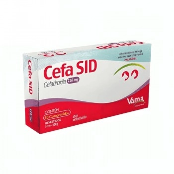 Cefa SID 220mg Antimicrobiano Cefadroxila para 10Kg 10 Comprimidos Vansil
