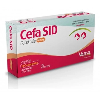 Cefa SID 440mg Antimicrobiano Cefadroxila para 20Kg 10 Comprimidos - Vansil