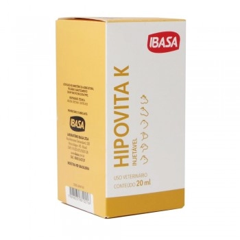 Hipovita K 20ml Vitamina K Injetável para Bovinos Equinos e Cães - Ibasa
