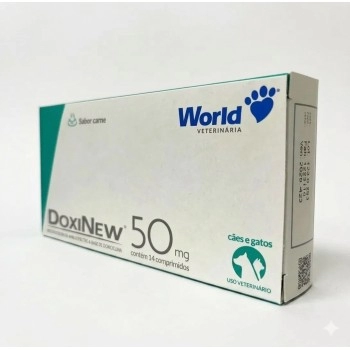 Doxinew 50mg Antibiótico Antimicrobiano Cães e Gatos 14 Comprimidos World