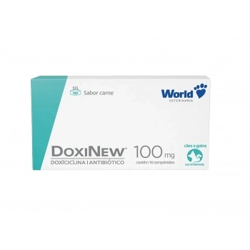 Doxinew 100mg Antibiótico Antimicrobiano Cães e Gatos 14 Comprimidos World