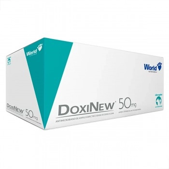 Doxinew 50mg Antibiótico Antimicrobiano Cães e Gatos 10 Blisters de 14 Comprimidos World