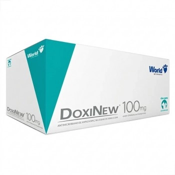 Doxinew 100mg Antibiótico Antimicrobiano Cães e Gatos 20 Blisters de 7 Comprimidos World