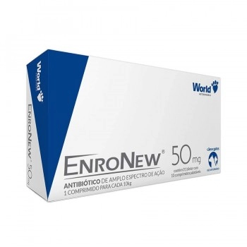 EnroNew 50mg Antibiótico para Cães e Gatos 15 Blisters com 10 Comprimidos World