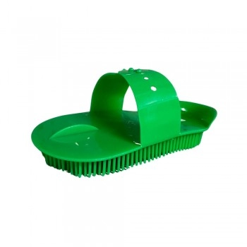 Rasqueadeira Raspadeira de Plástico Oval com Pontas Finas Verde Agrozootec