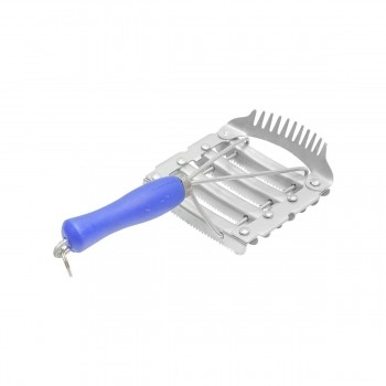 Rasqueadeira Raspadeira de Metal 8 Linhas com Pente e Cabo Agrozootec