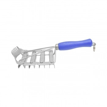 Rasqueadeira Raspadeira de Metal 8 Linhas com Pente e Cabo Agrozootec