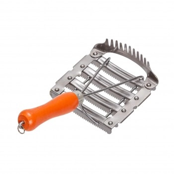 Rasqueadeira Raspadeira de Metal 8 Linhas com Cabo de Madeira Agrozootec