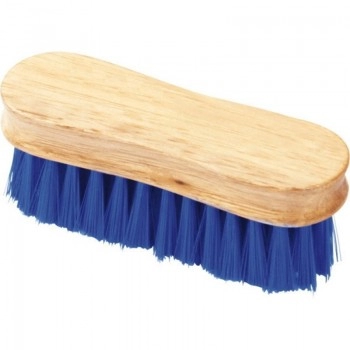 Escova para Cavalos com Cerda Dura 24,7x6cm Azul com Base de Madeira Agrozootec