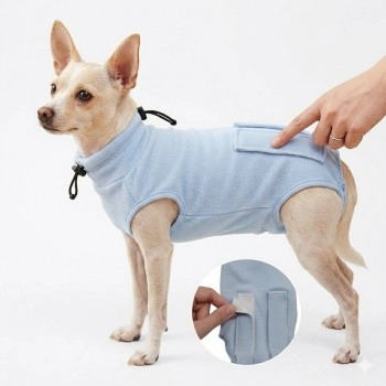 Roupa Pós Cirúrgica para Cachorro n°1 24cm Azul MR Art Animal