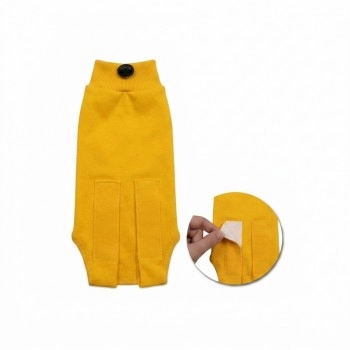Roupa Pós Cirúrgica para Cachorro n°10 80cm Amarelo MR Art Animal