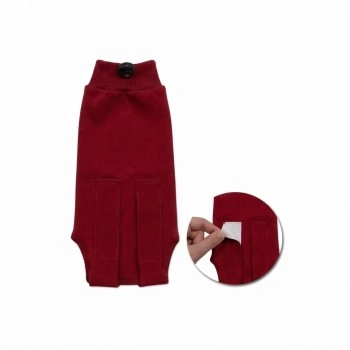 Roupa Pós Cirúrgica para Cachorro n°1 24cm Vermelho MR Art Animal