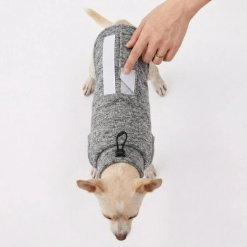 Roupa Pós Cirúrgica para Cachorro n°10 80cm Cinza Mescla MR Art Animal