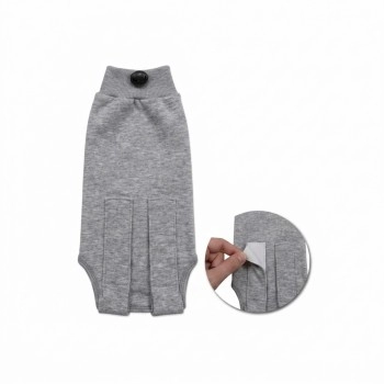 Roupa Pós Cirúrgica para Cachorro n°10 80cm Cinza Mescla MR Art Animal