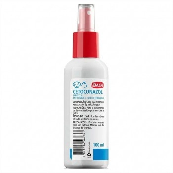 Spray Shampoo Cetoconazol 2% Para Cães e Gatos com 200ml Ibasa