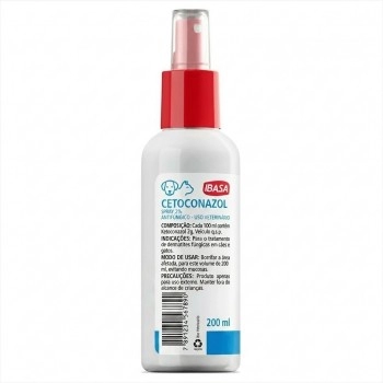 Spray Cetoconazol 2% Para Cães E Gatos Com 200ml Ibasa