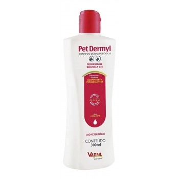 Pet Dermyl Shampoo Dermatológico Para Cães e Gatos 300ml Vansil