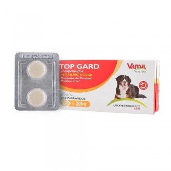 Top Gard Vermífugo Para Cães 1980mg 2 Comprimidos Vansil