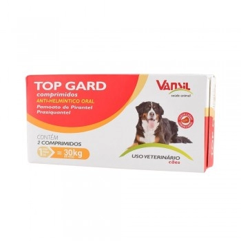 Top Gard Vermífugo Para Cães 1980mg 2 Comprimidos Vansil
