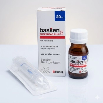 Vermífugo Basken Suspensão Plus 5 para Cães e Gatos 20ml Konig